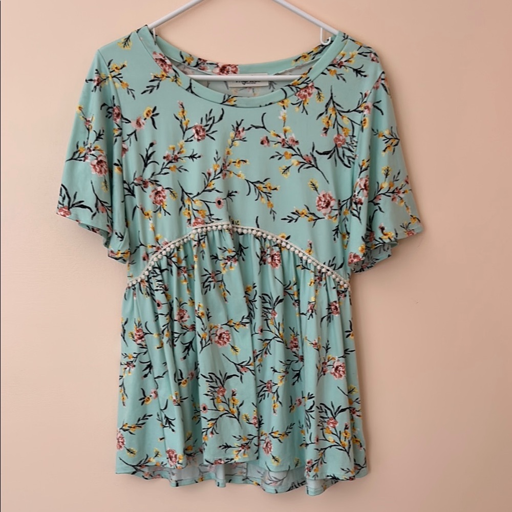 Vibrant Green and Yellow Blouse Top